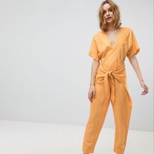 Free People Orange Jumpsuit